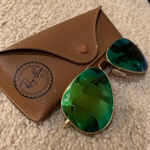 Green/blue Ray Ban Aviator Sunglasses